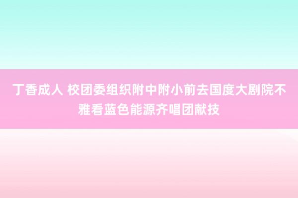 丁香成人 校团委组织附中附小前去国度大剧院不雅看蓝色能源齐唱团献技