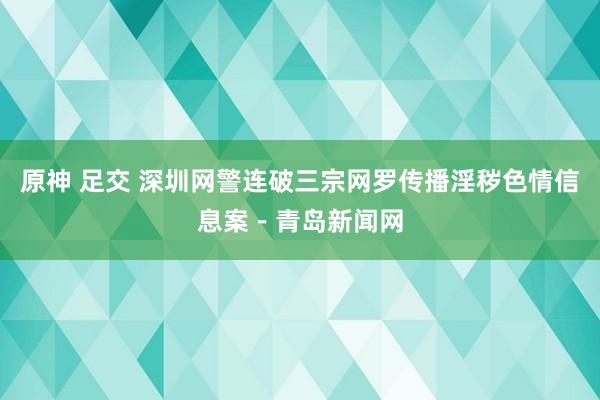 原神 足交 深圳网警连破三宗网罗传播淫秽色情信息案－青岛新闻网