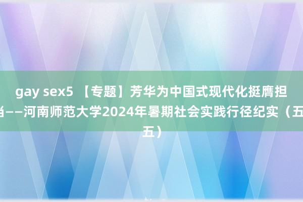 gay sex5 【专题】芳华为中国式现代化挺膺担当——河南师范大学2024年暑期社会实践行径纪实（五）